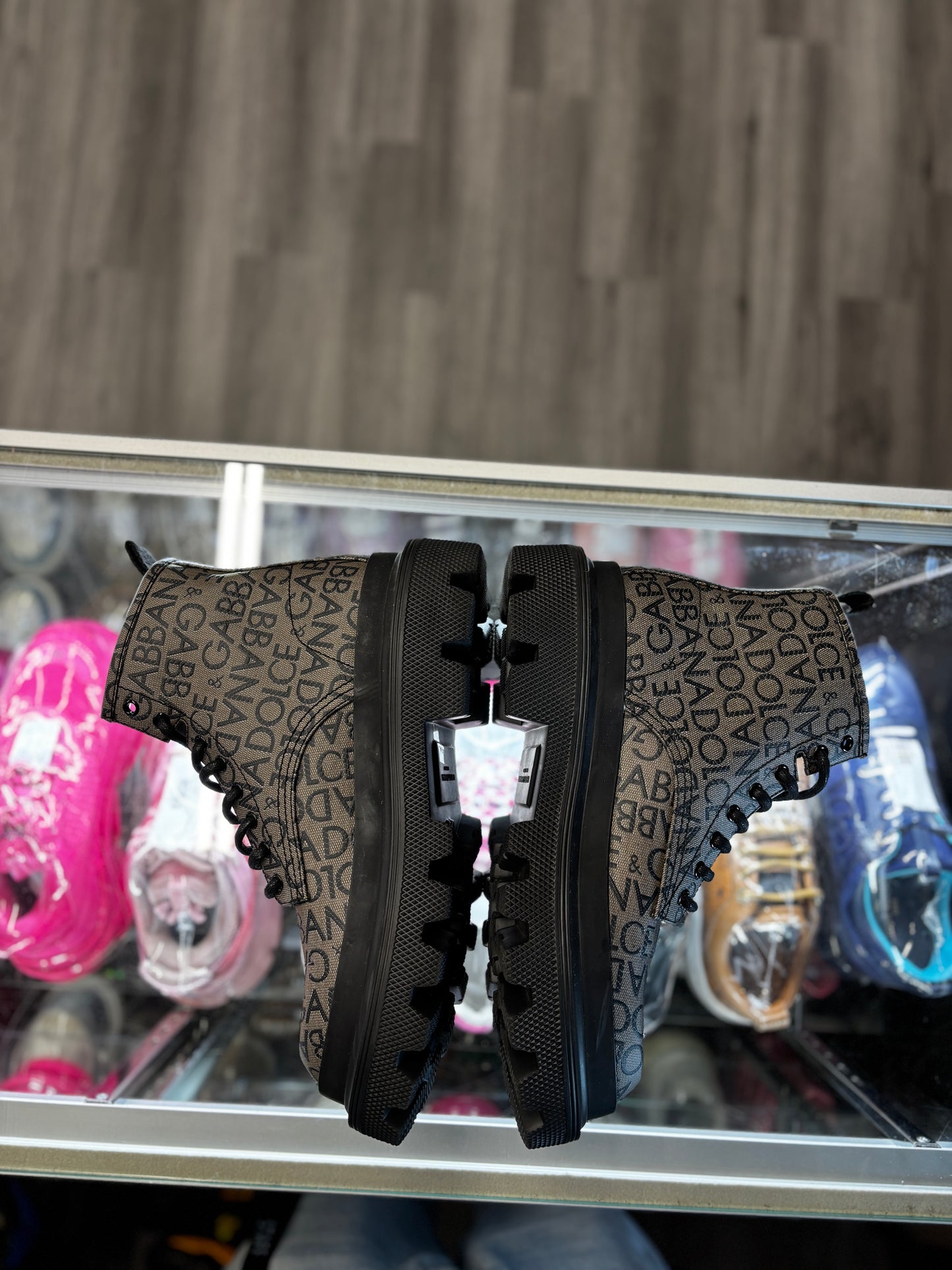 Dolce & Gabbana Combat Boot "Allover Logo"