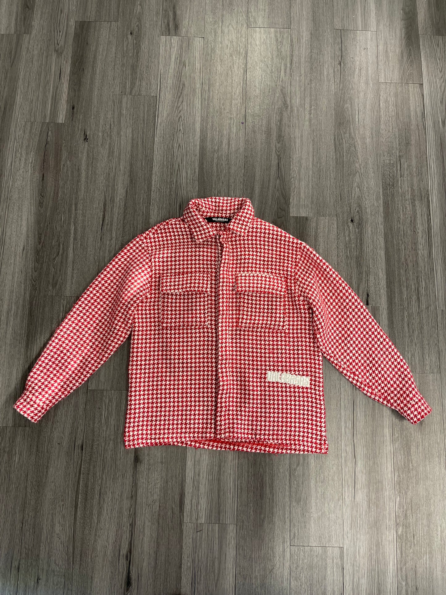 Valabasas Knit Button Up "Red/White"