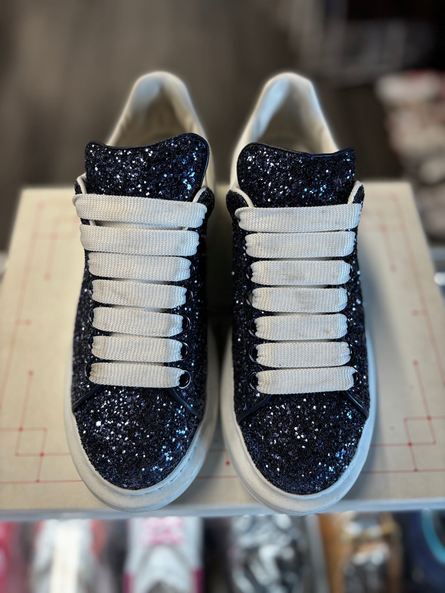 Alexander McQueen Oversized Low "Glitter Navy Blue"