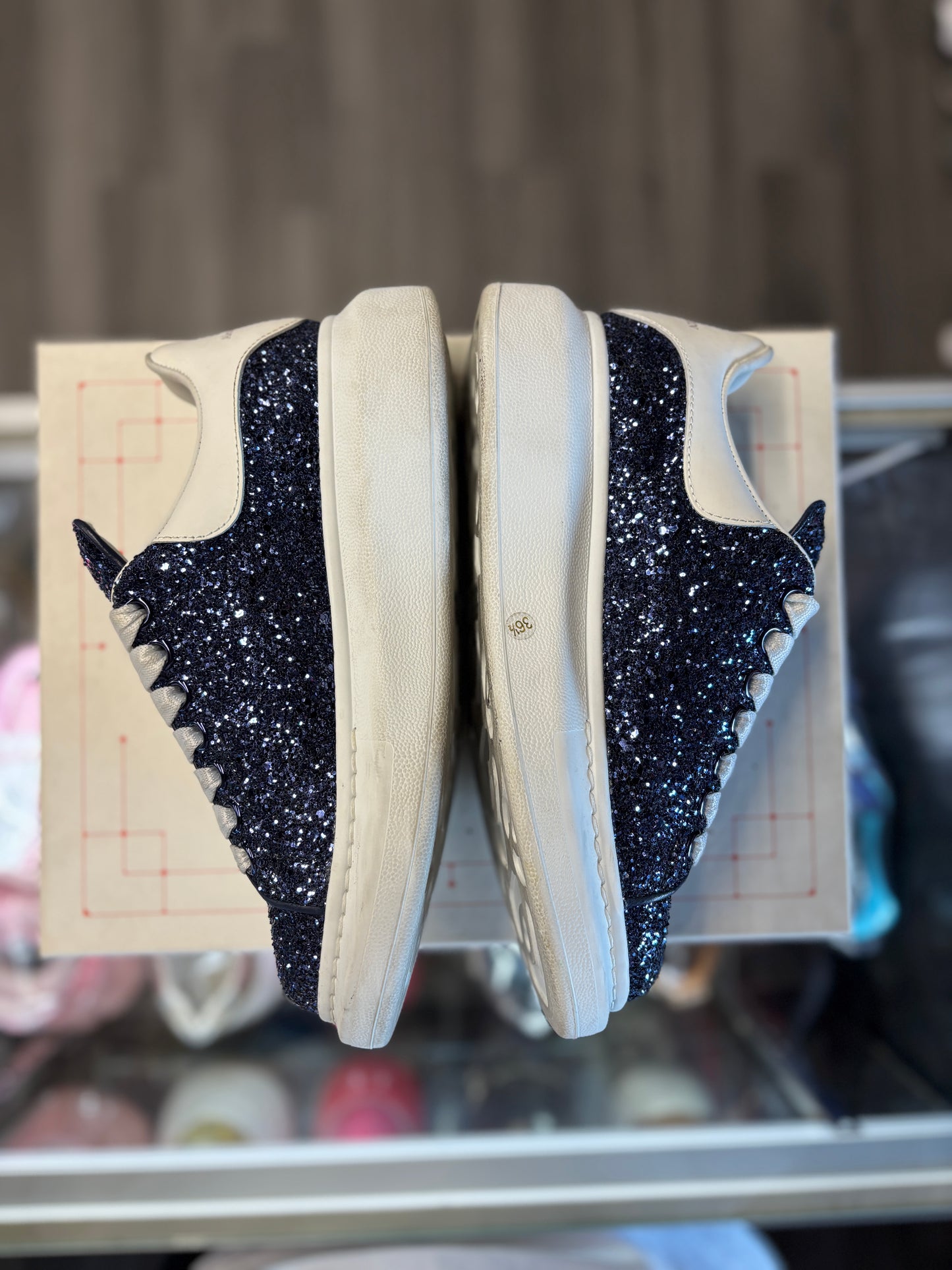 Alexander McQueen Oversized Low "Glitter Navy Blue"