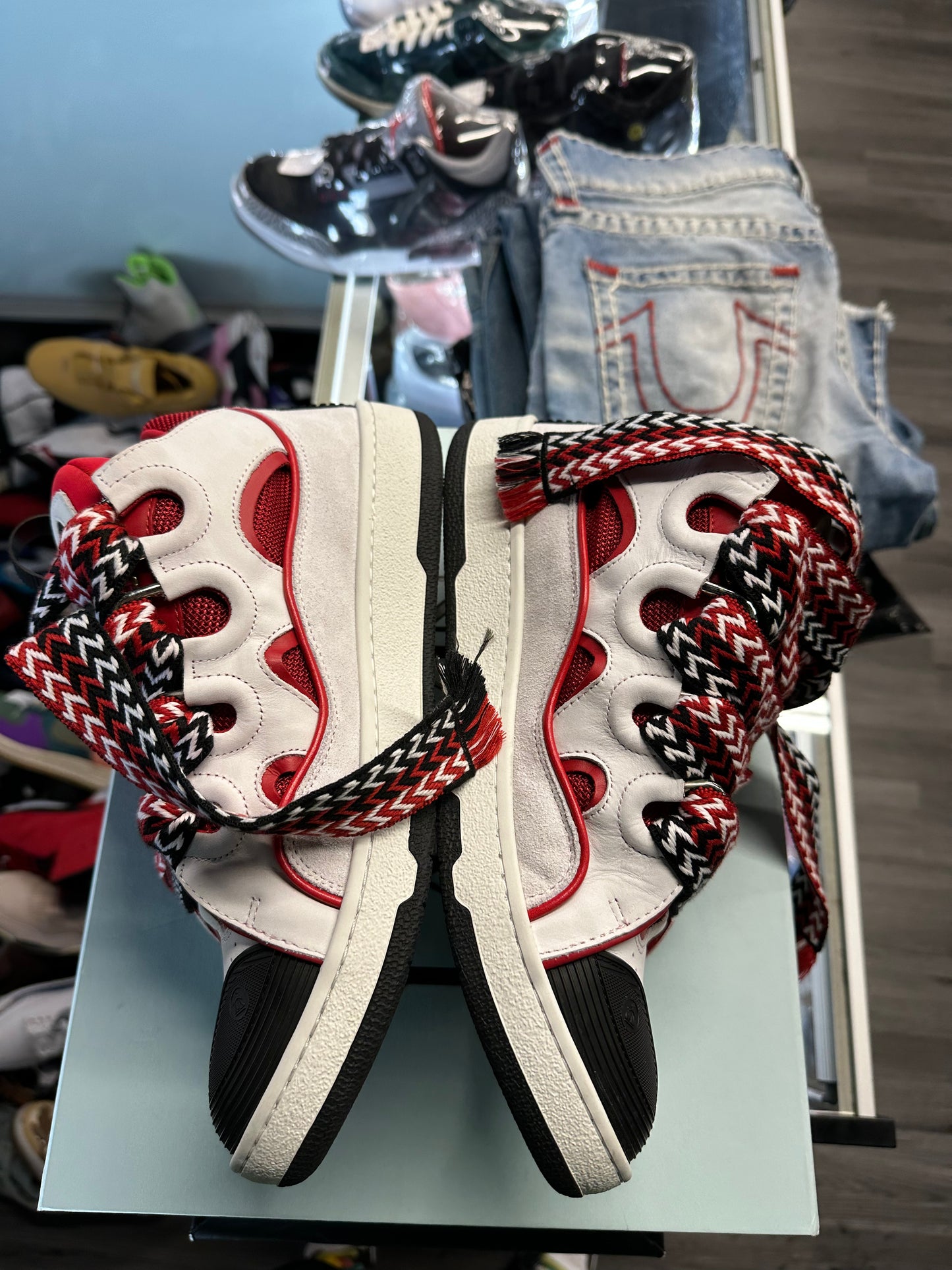 Lanvin Curb Sneaker "White/Red/Black"