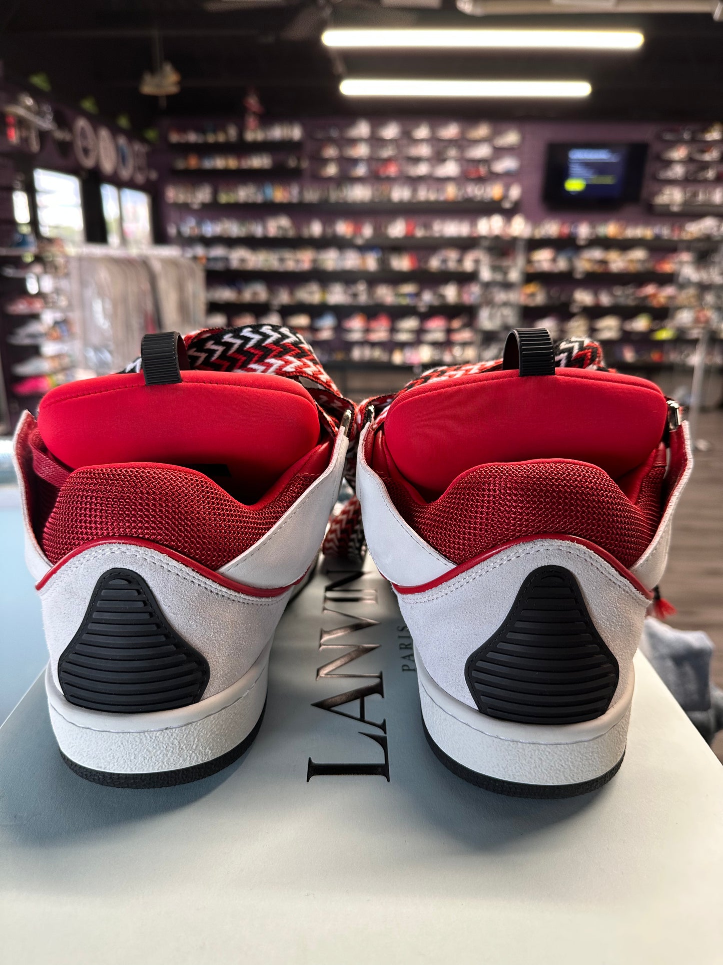 Lanvin Curb Sneaker "White/Red/Black"
