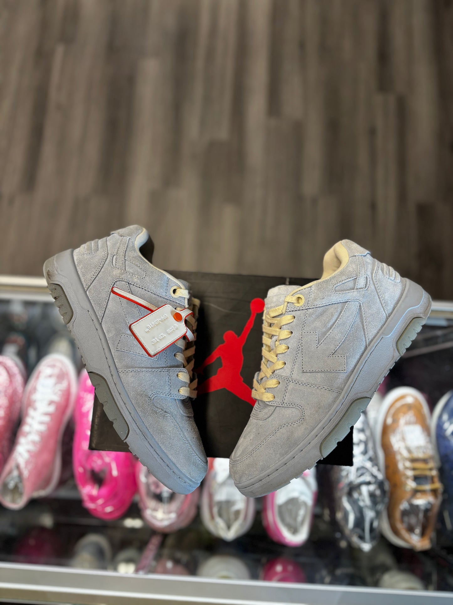 Off-White Out The Office Suede "Light Blue"