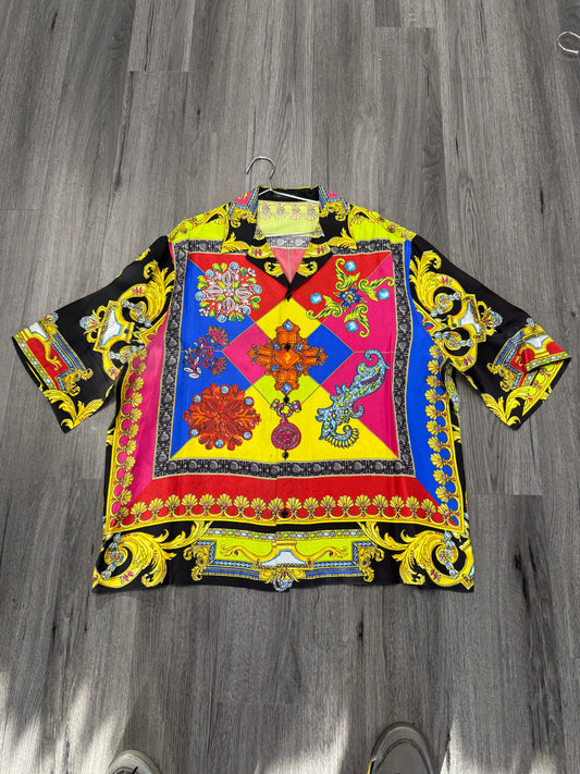 Versace Satin Button Down "Multi-Color"
