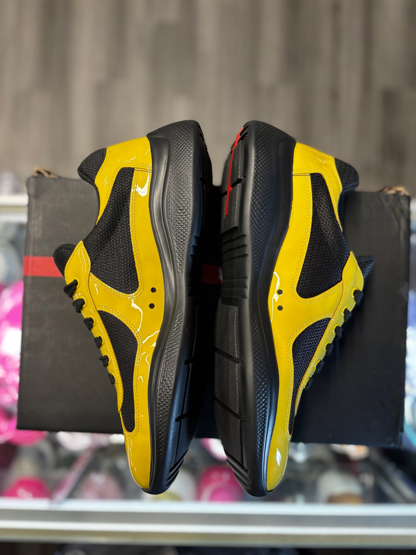 Prada Americas Cup Low Patent “Black/Yellow”