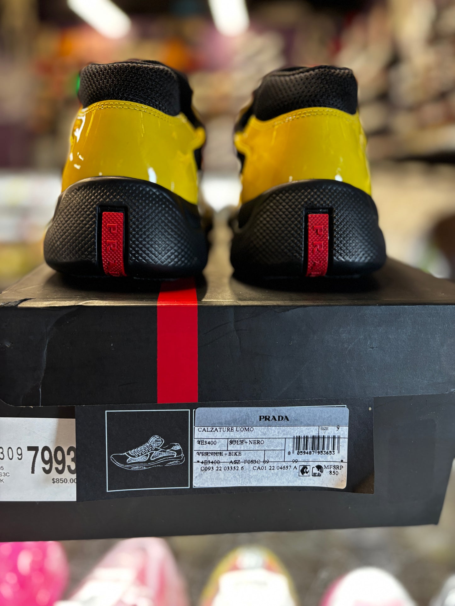 Prada Americas Cup Low Patent “Black/Yellow”