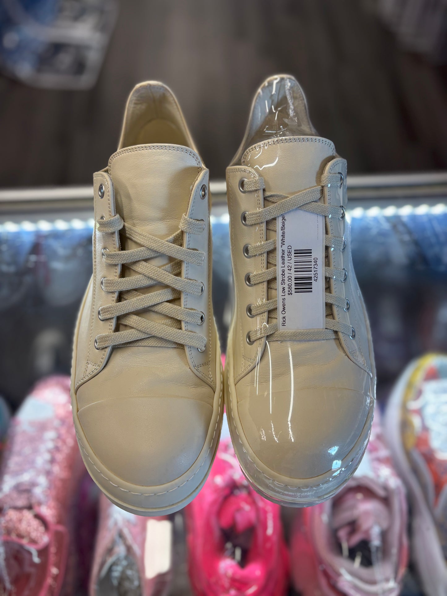 Rick Owens Low Strobe Leather "White/Beige"