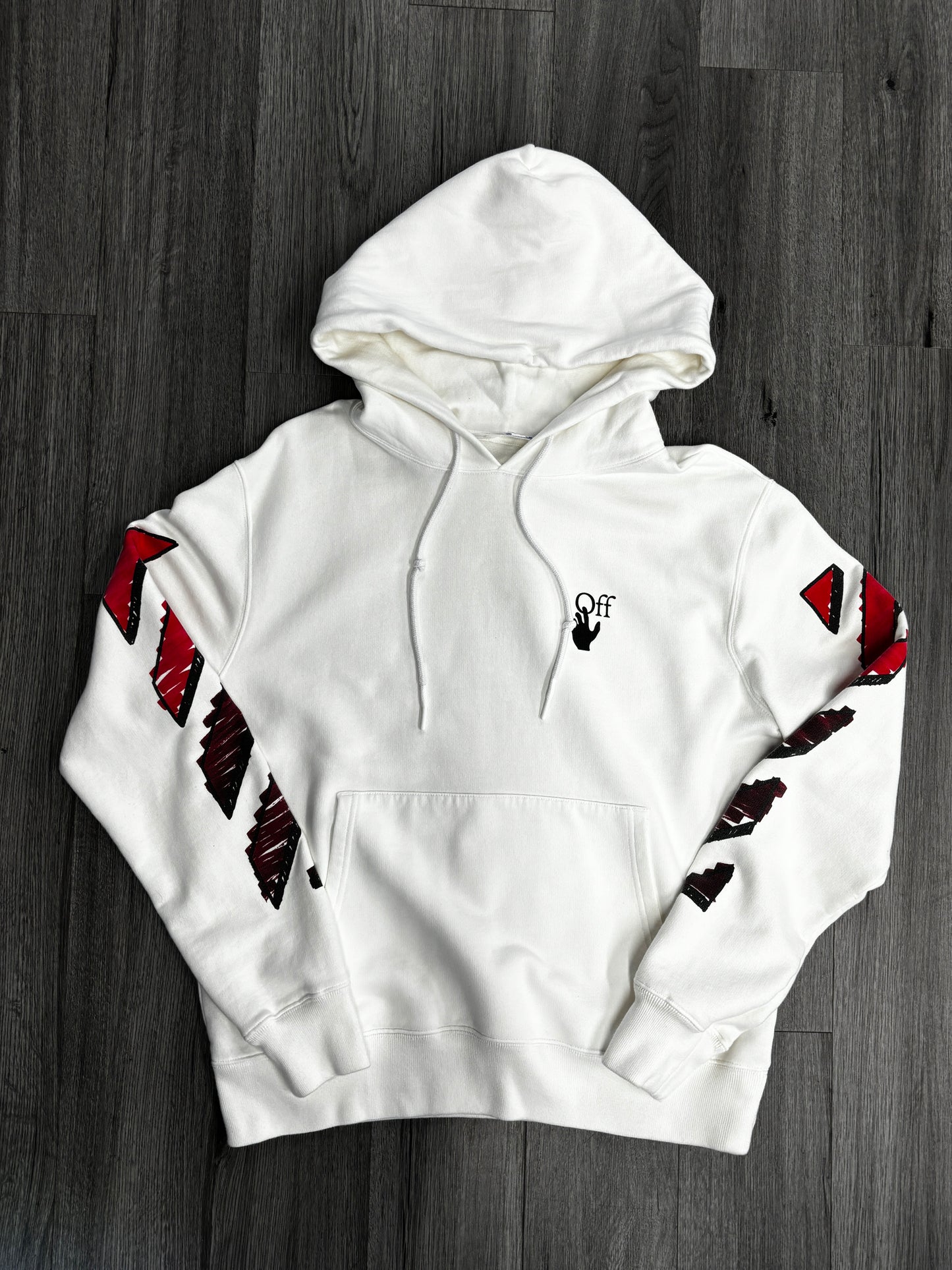 Off-White Marker Hoodie "White/Red"