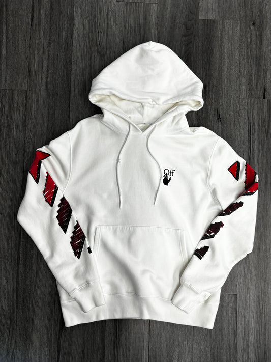 Off-White Marker Hoodie "White/Red"