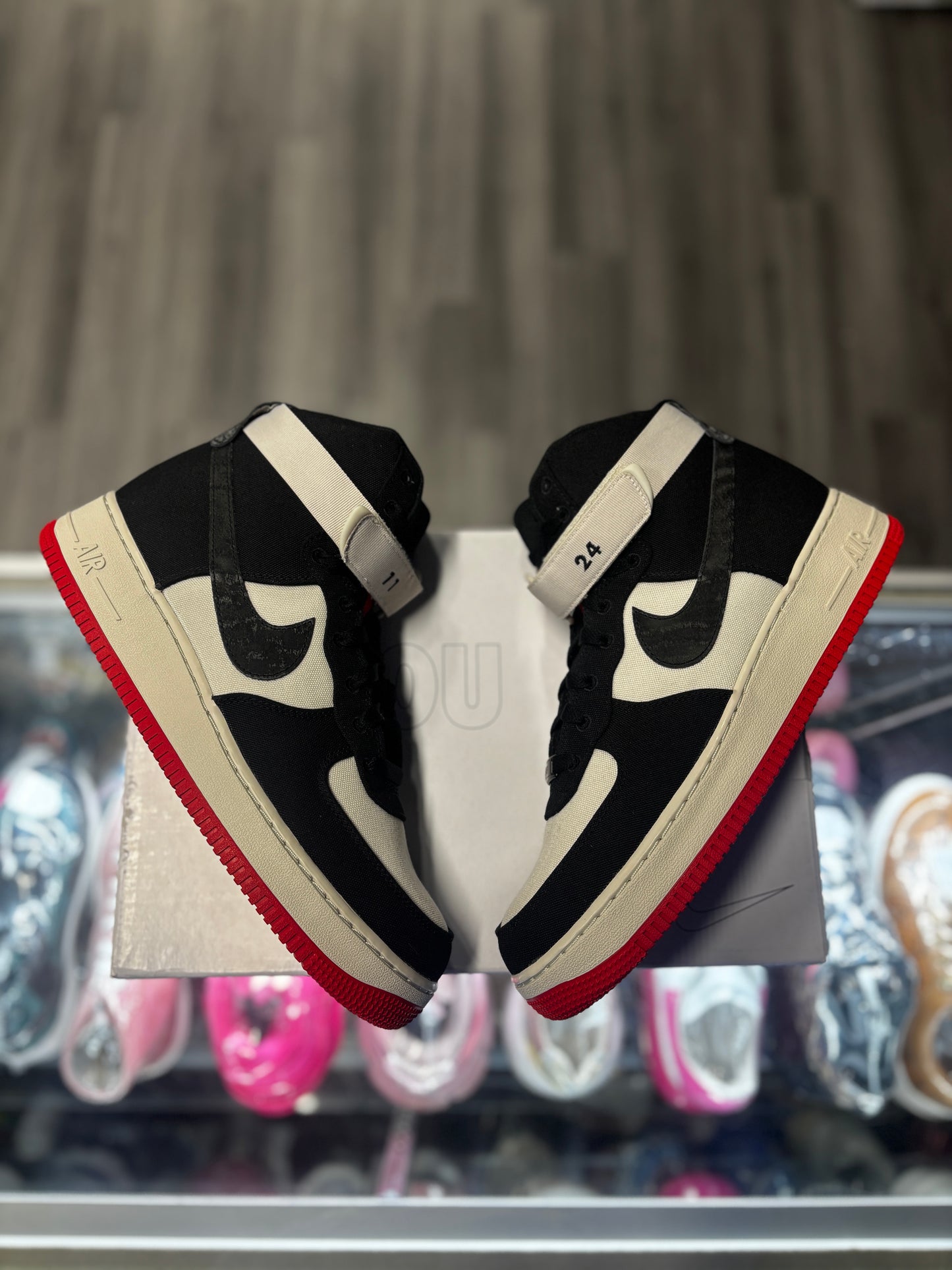 Nike Air Force 1 High "Nike ID Black Red/Grey"