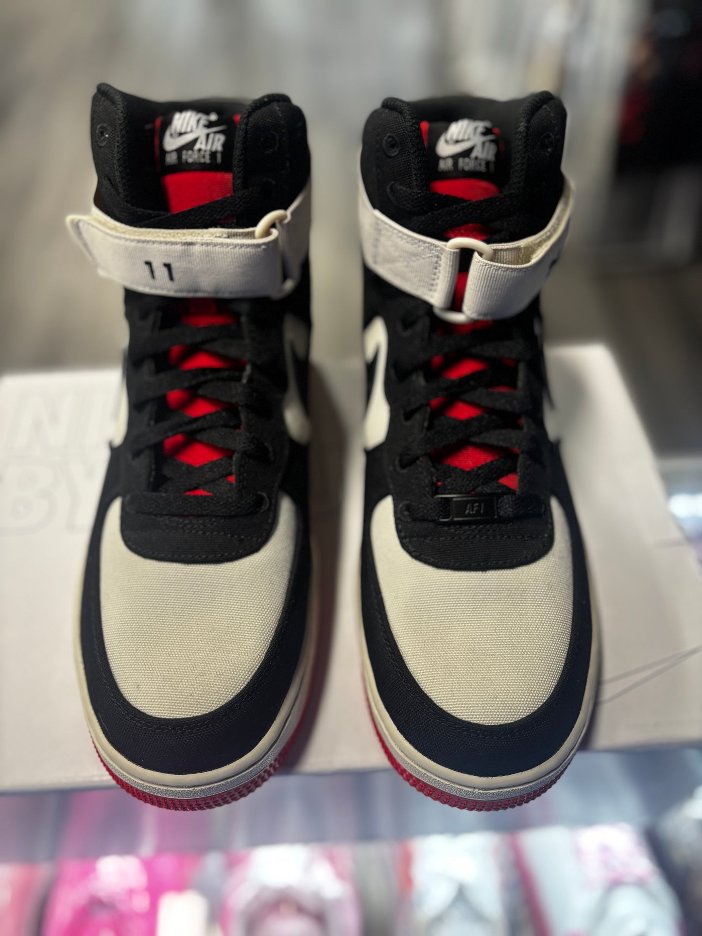 Nike Air Force 1 High "Nike ID Black Red/Grey"