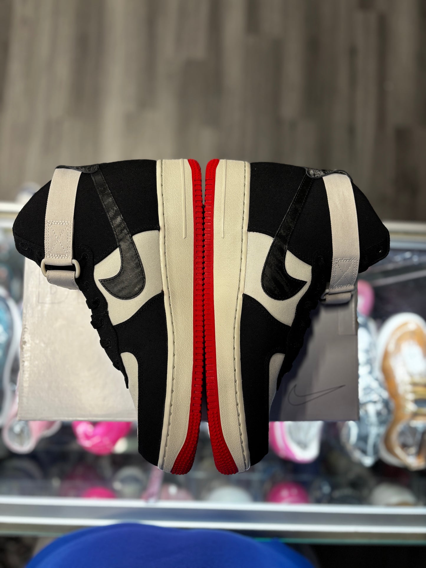 Nike Air Force 1 High "Nike ID Black Red/Grey"