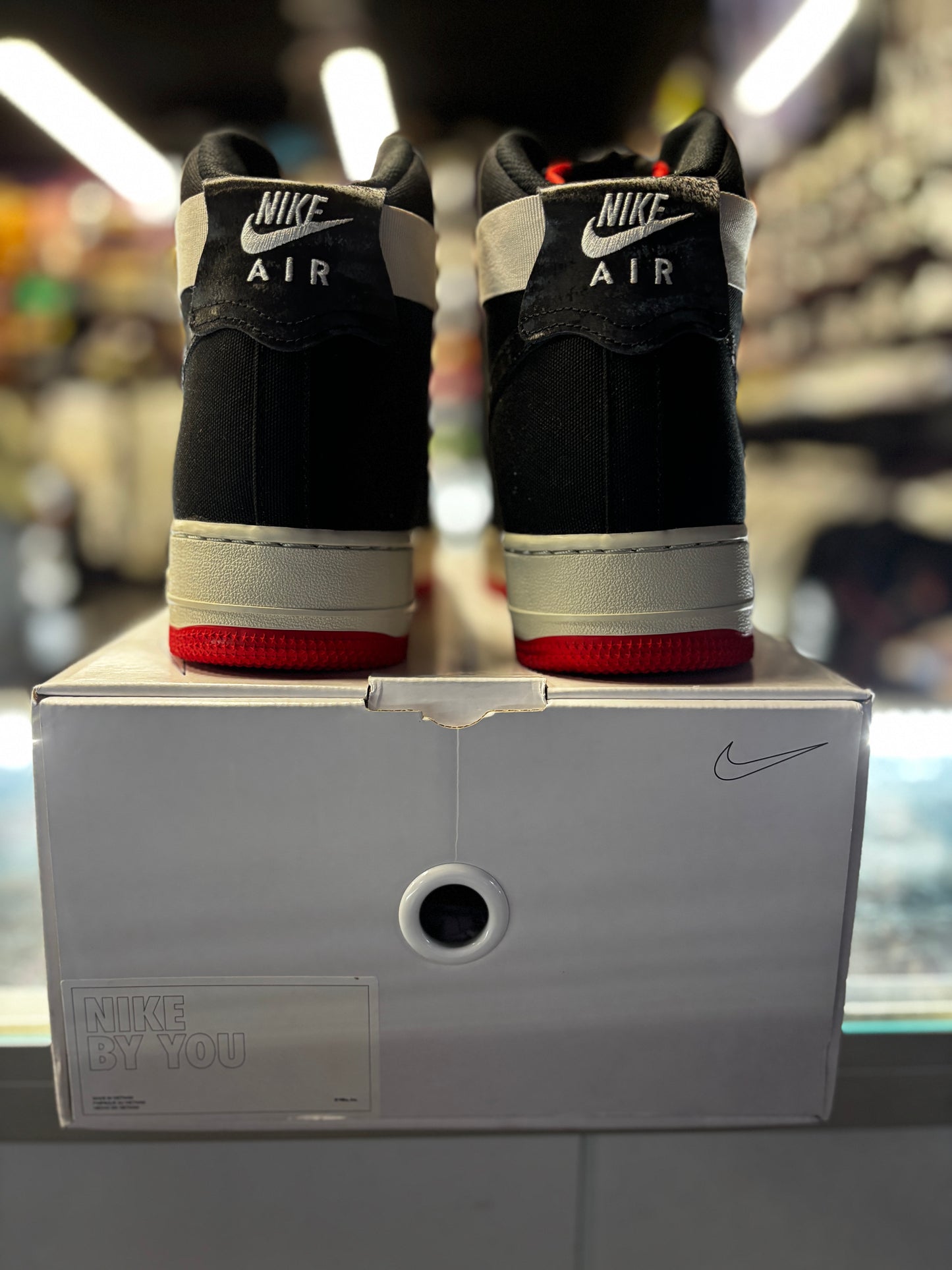 Nike Air Force 1 High "Nike ID Black Red/Grey"