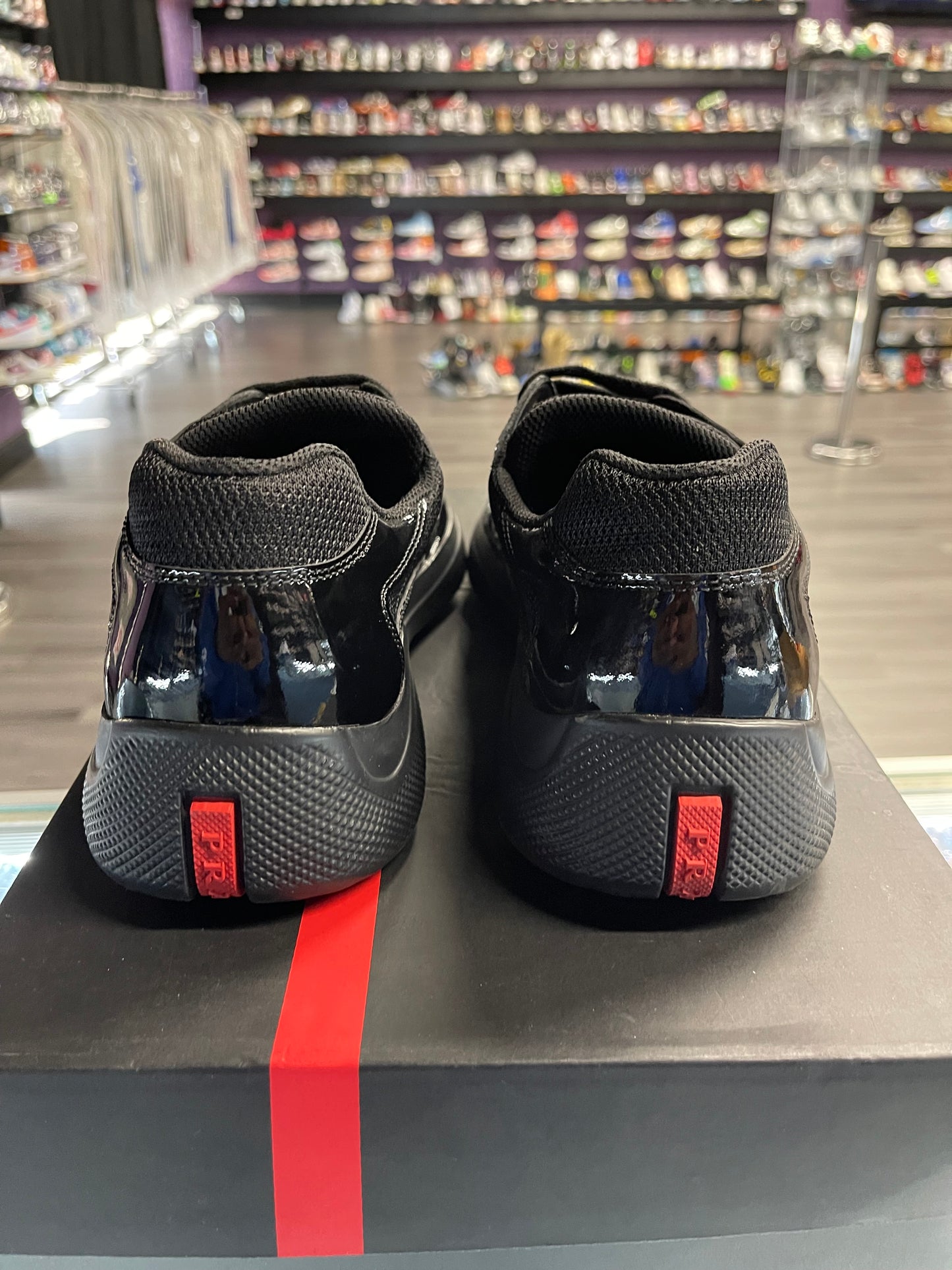 Prada America's Cup Sneaker Patent "Black"