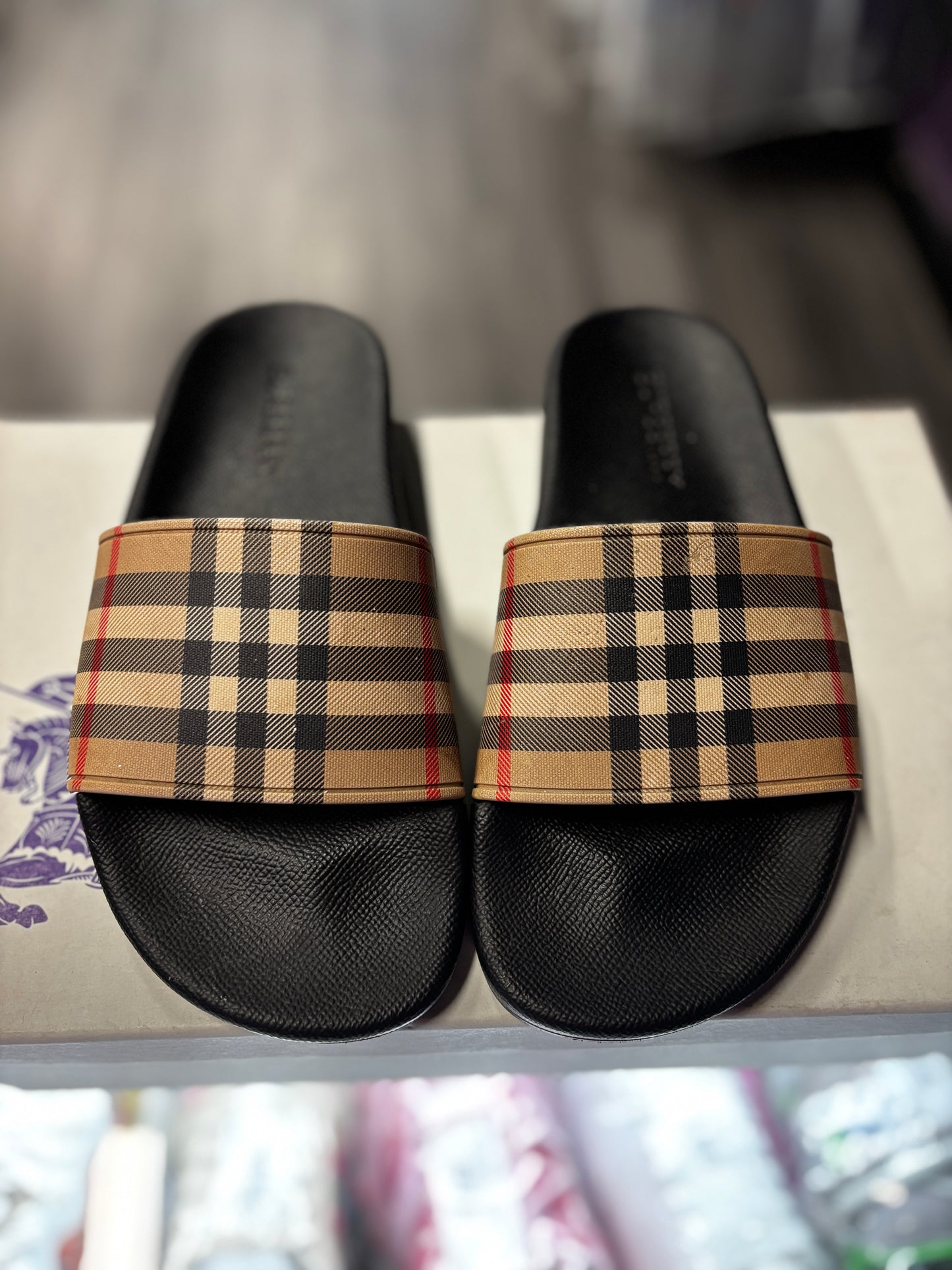 Burberry Slides "Beige Plaid"