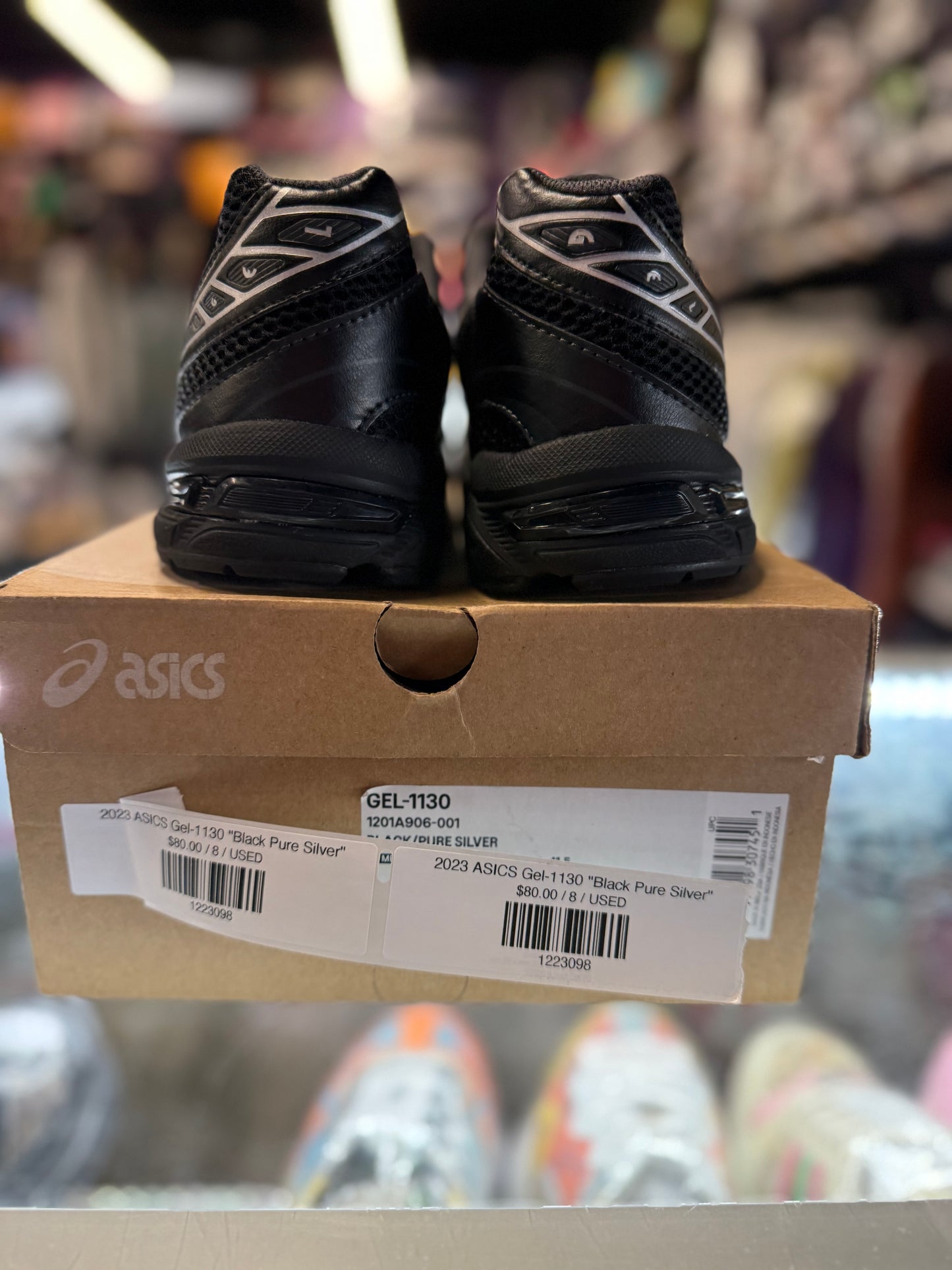 2023 ASICS Gel-1130 "Black Pure Silver"