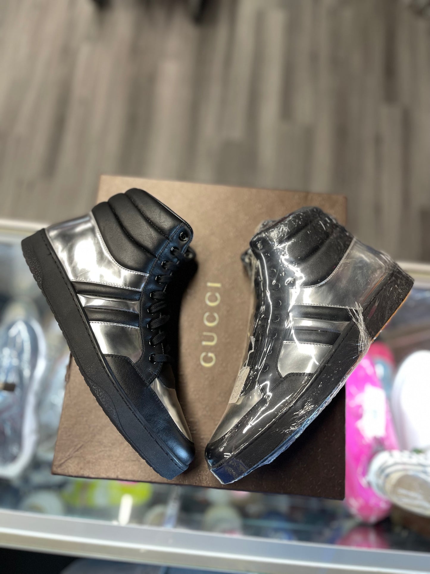 Gucci Signature Padded Leather High "Black Sliver"