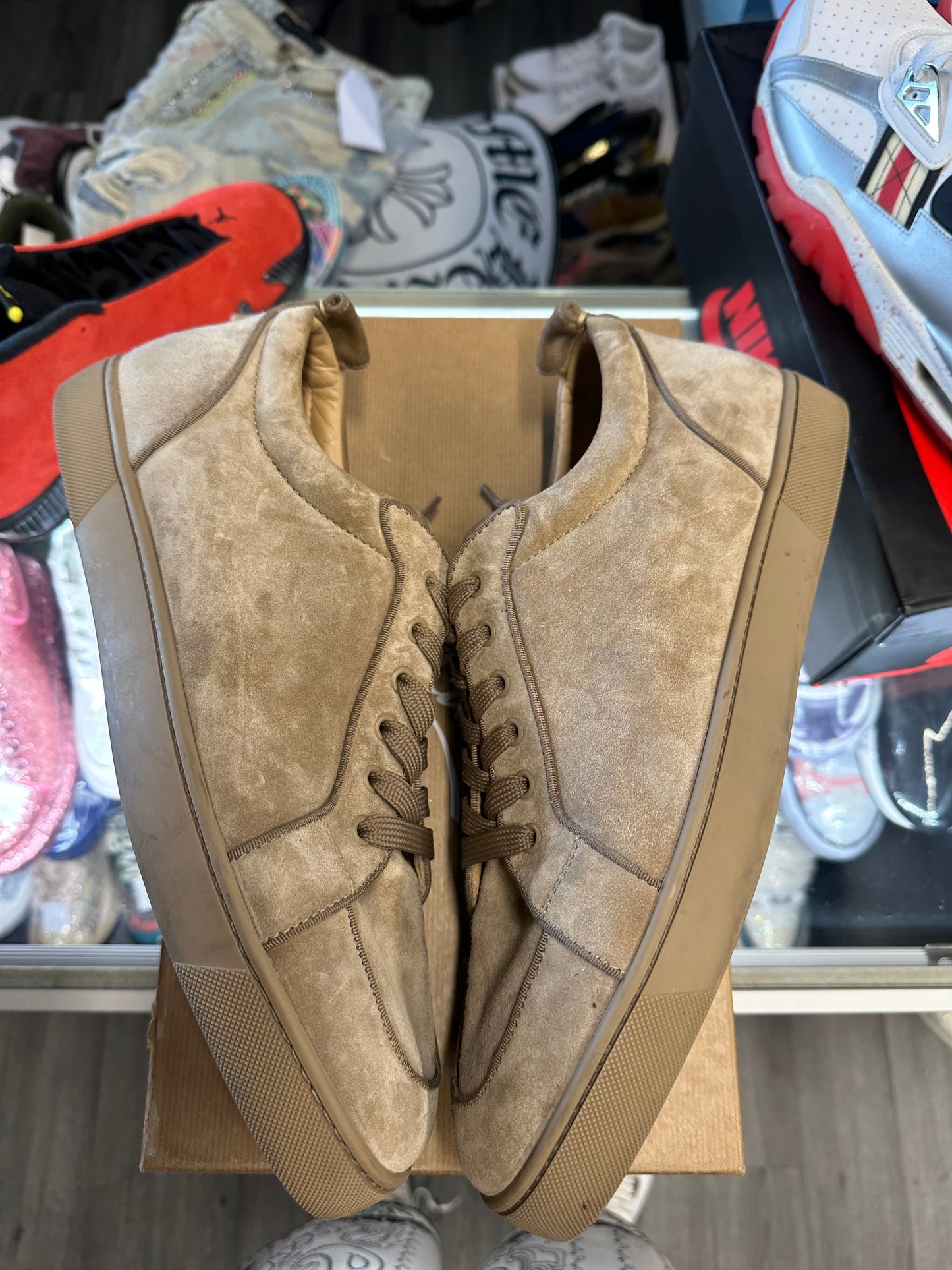 Christian Louboutin Low "Light Brown Suede"
