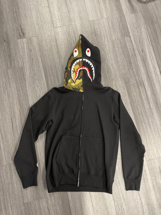 Bape Applique Shark Full-Zip Hoodie "Black"