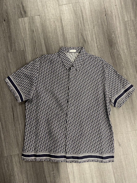 Dior Oblique Jacquard Button "Navy Blue"