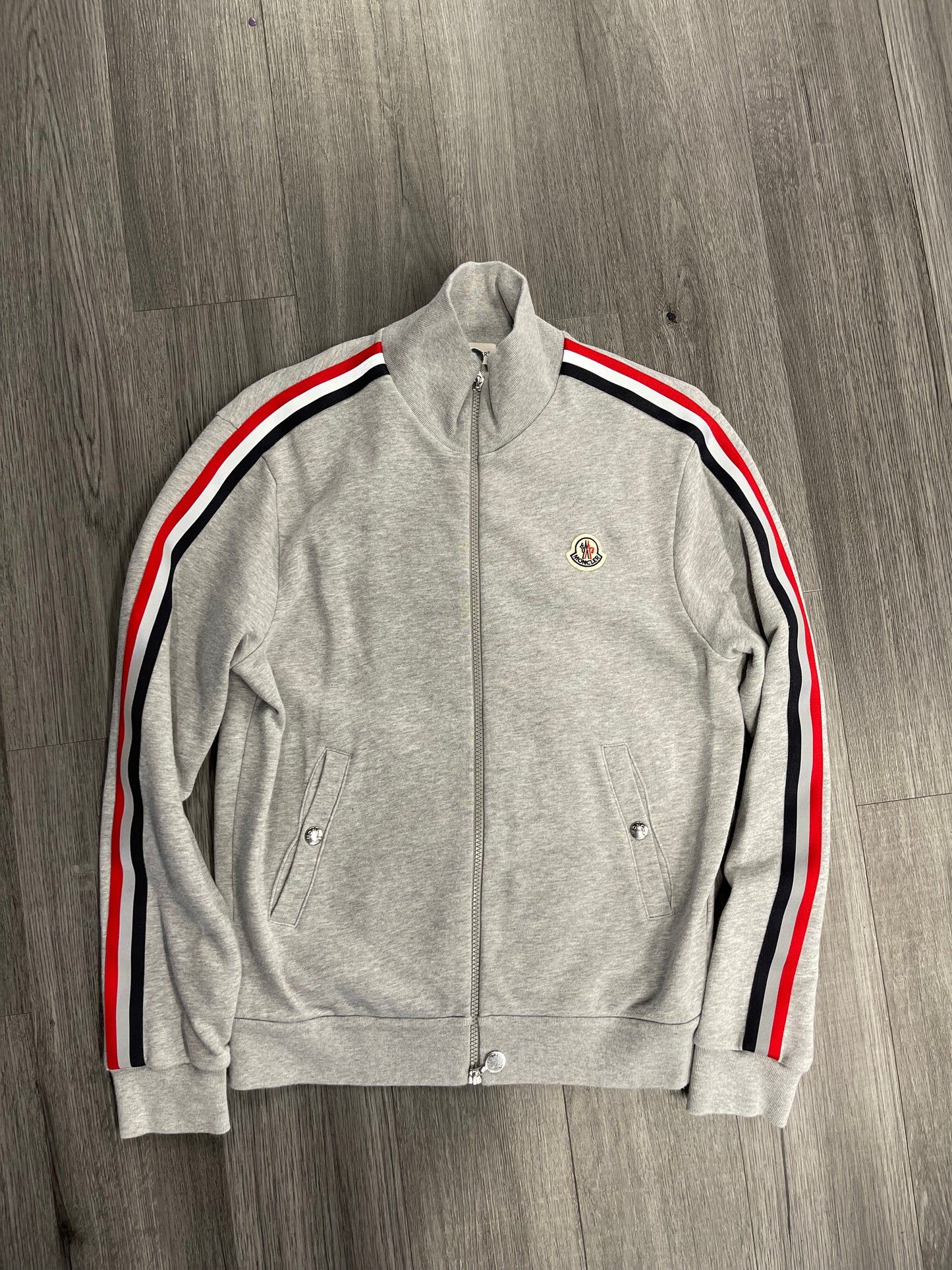 Moncler 3M Stripes Grey Zip Track Top
