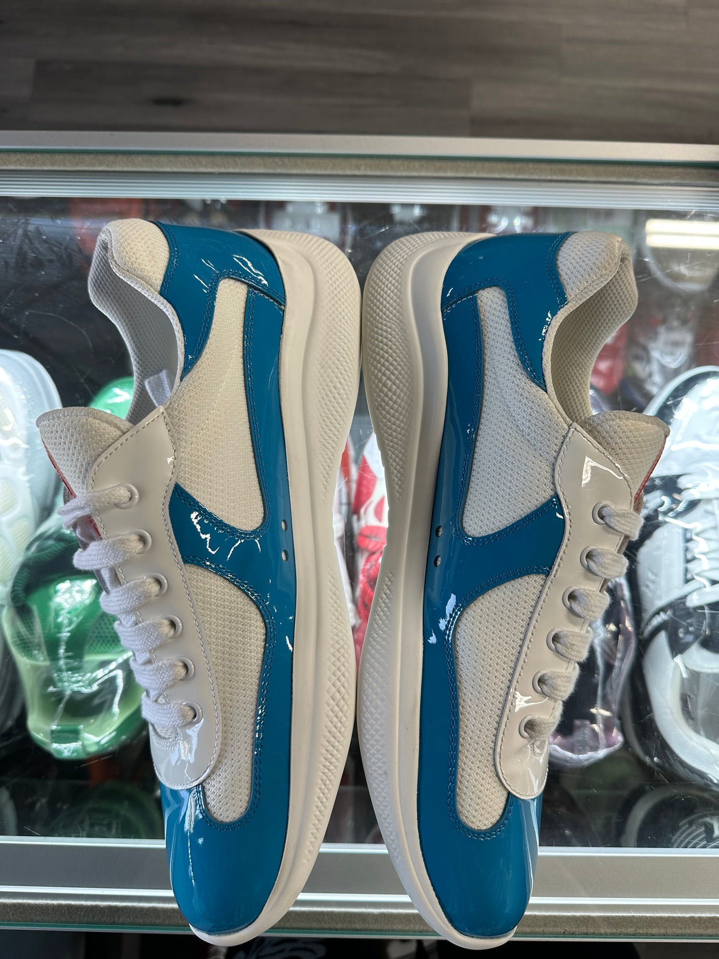 Prada America Cup Patent Low "Aqua"