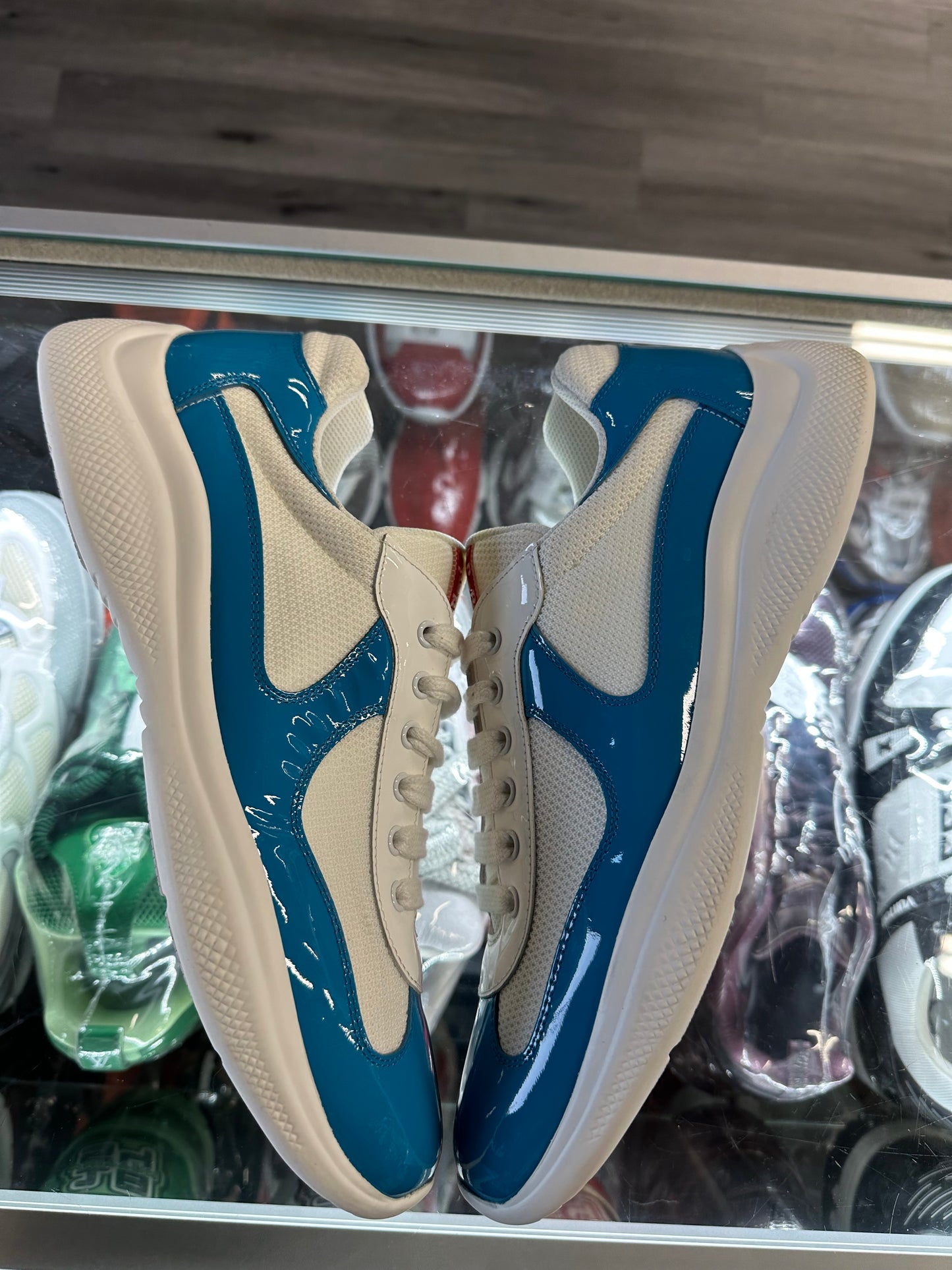 Prada America Cup Patent Low "Aqua"