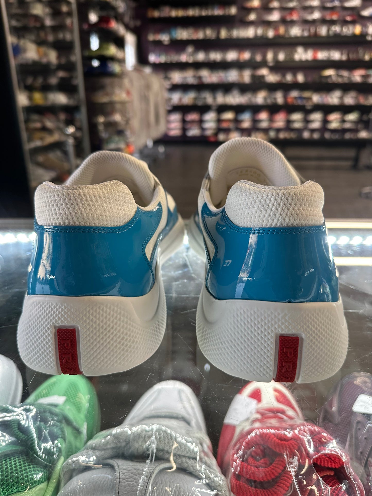 Prada America Cup Patent Low "Aqua"