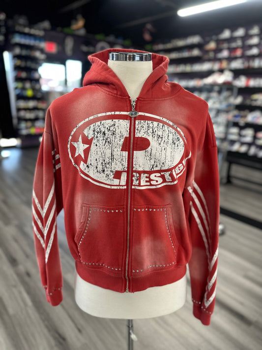 Prestige Zip Hoodie "Red Swarovski"