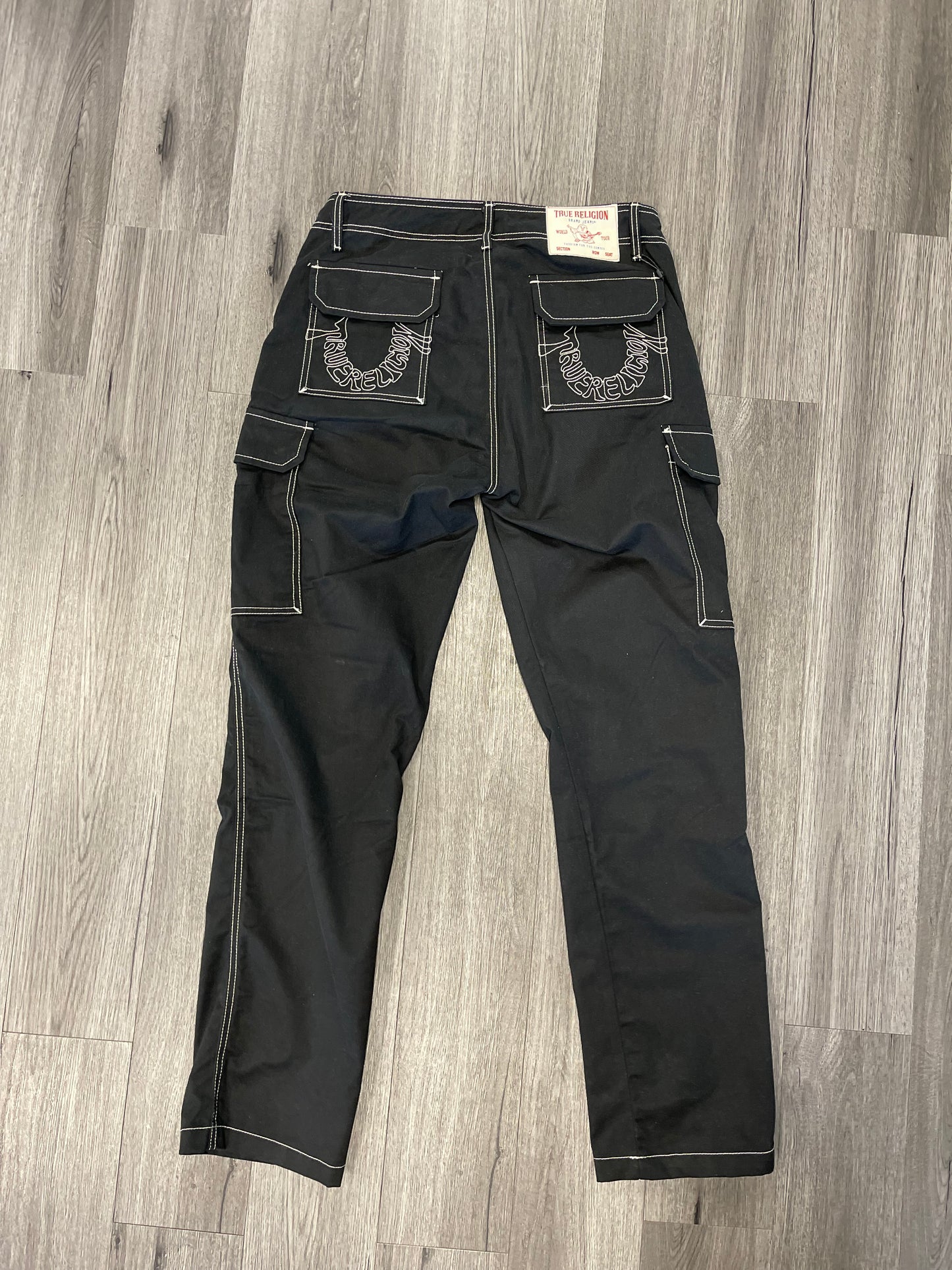 True Religion Pants Pocket Logo "Black/White"