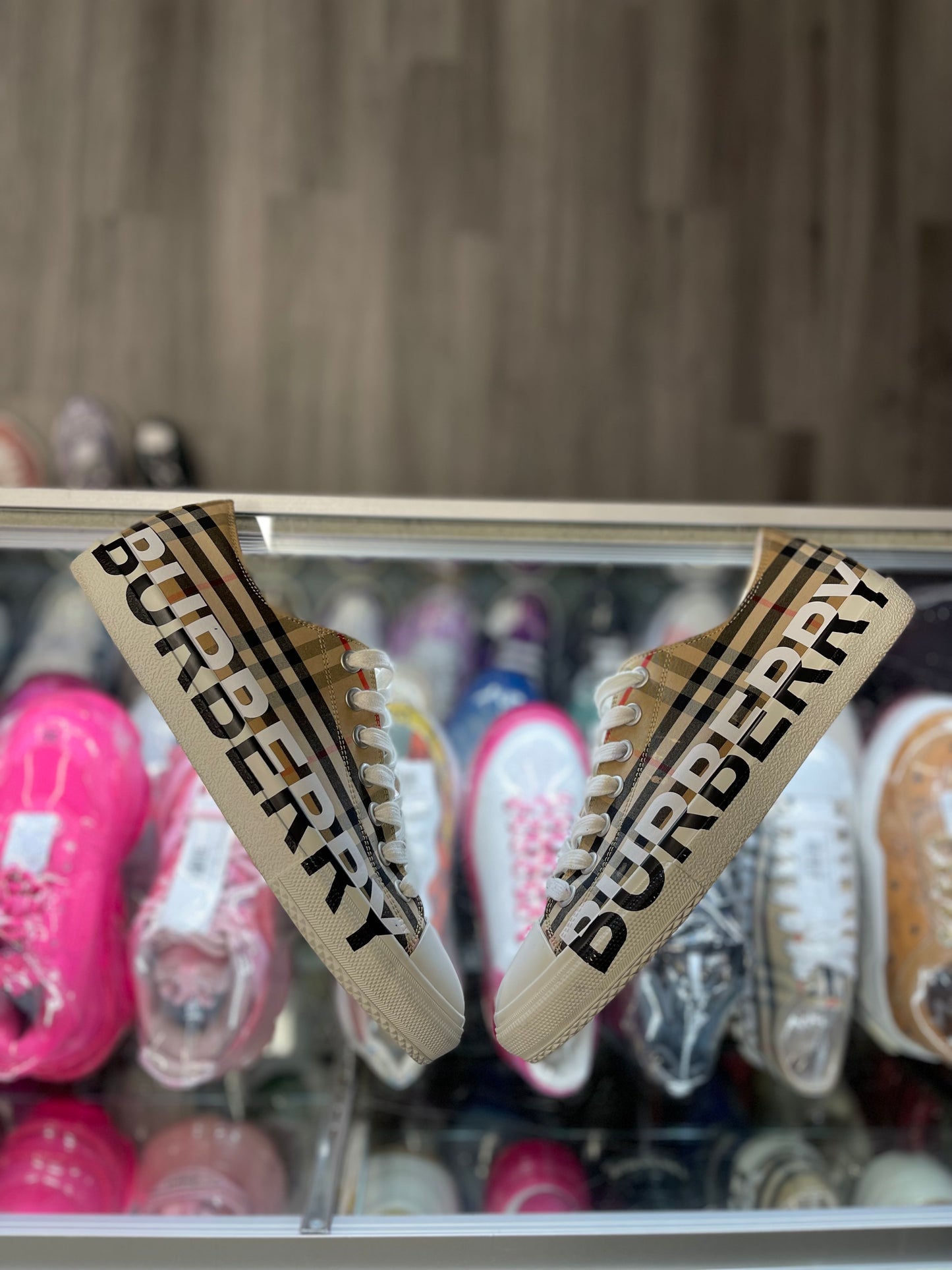 Burberry Vintage Check Low-Top Logo Sneakers "Archive Beige"