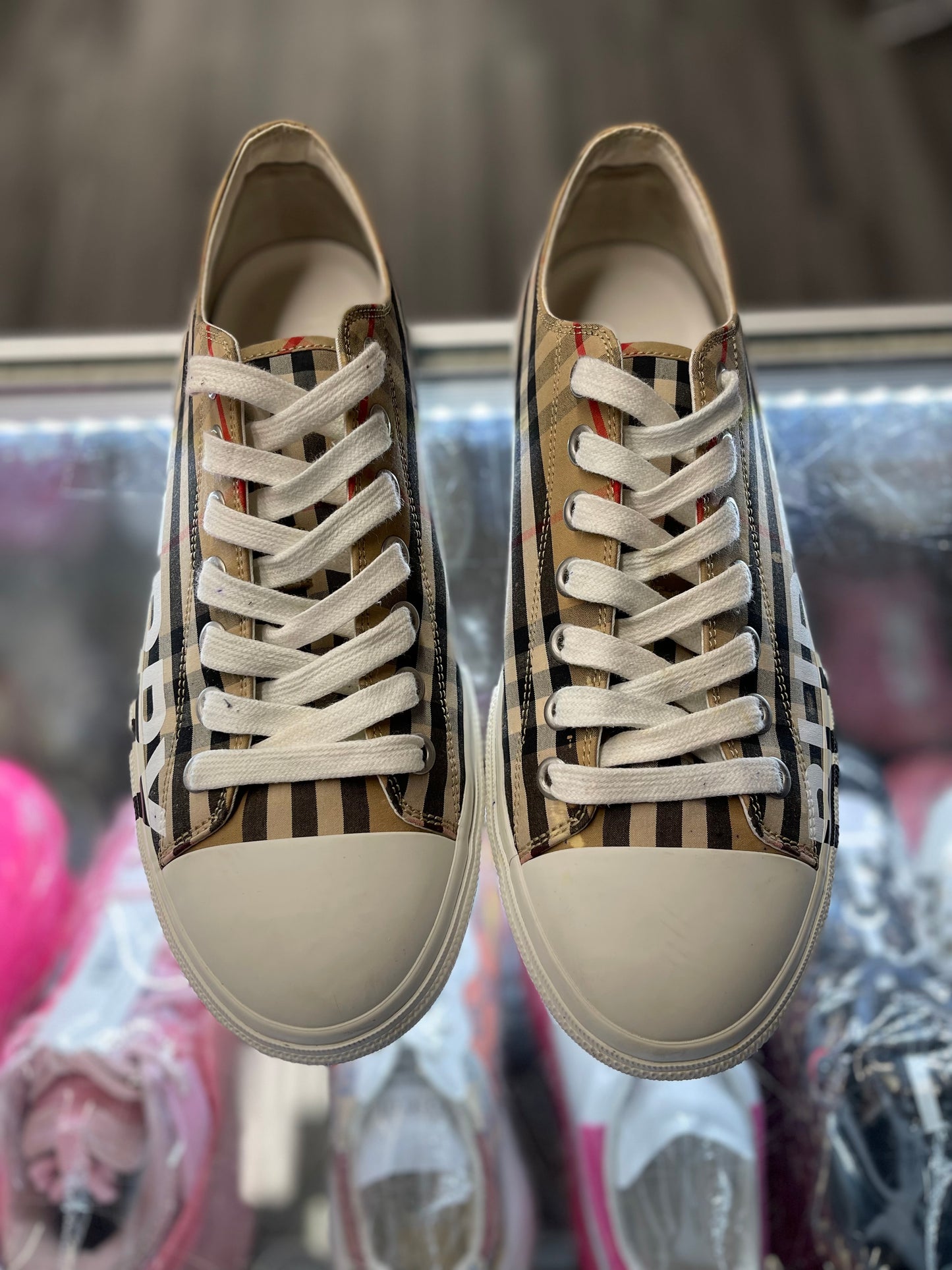 Burberry Vintage Check Low-Top Logo Sneakers "Archive Beige"