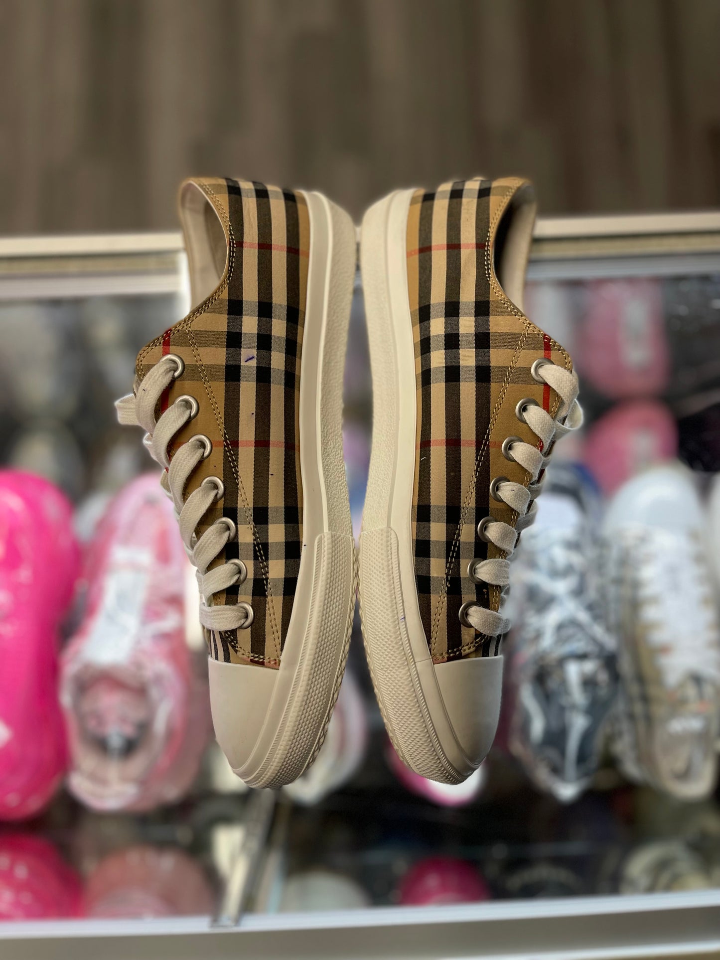 Burberry Vintage Check Low-Top Logo Sneakers "Archive Beige"