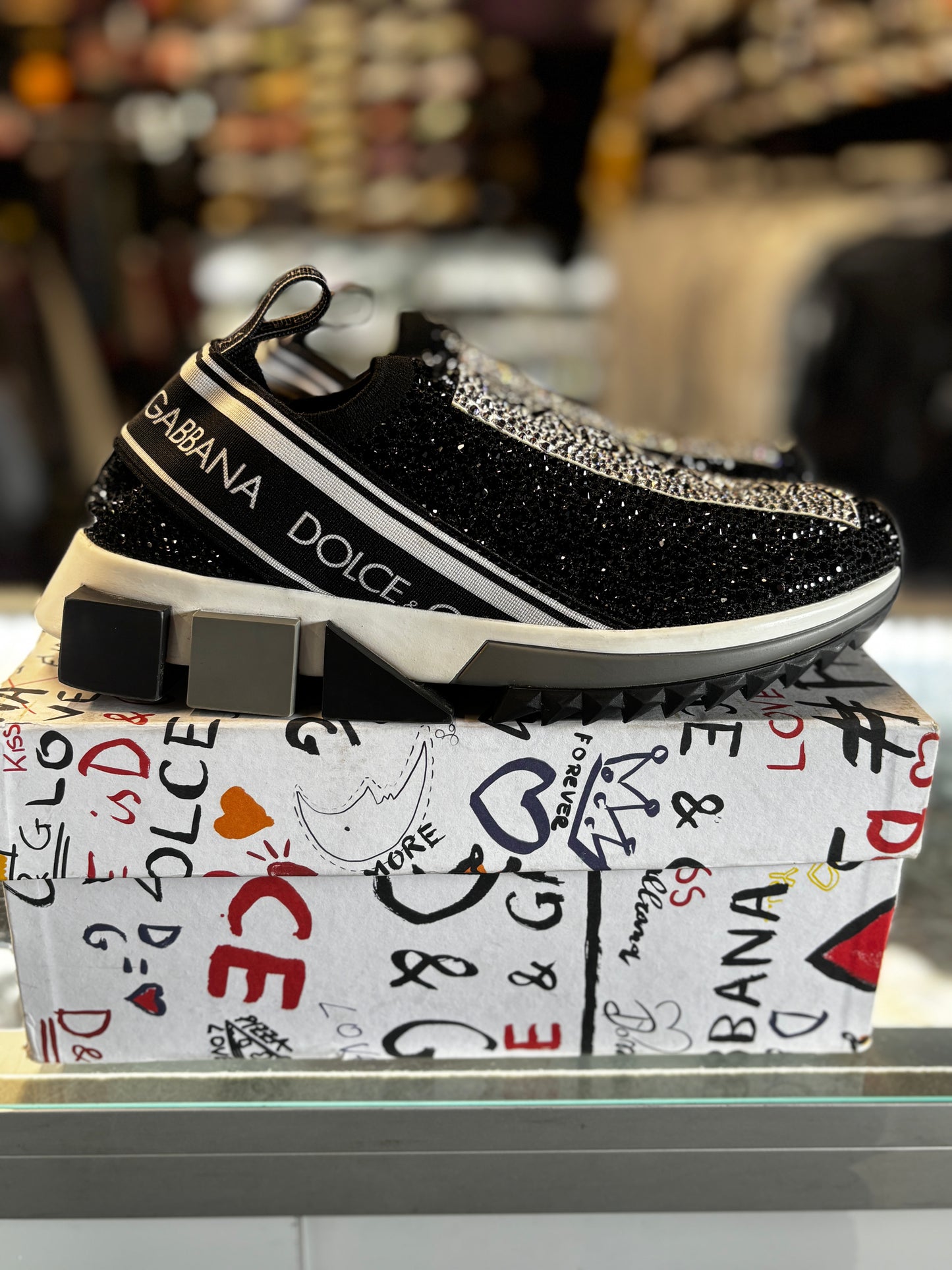 Dolce Gabbana Sorrento Slip-on "Black Crystal"