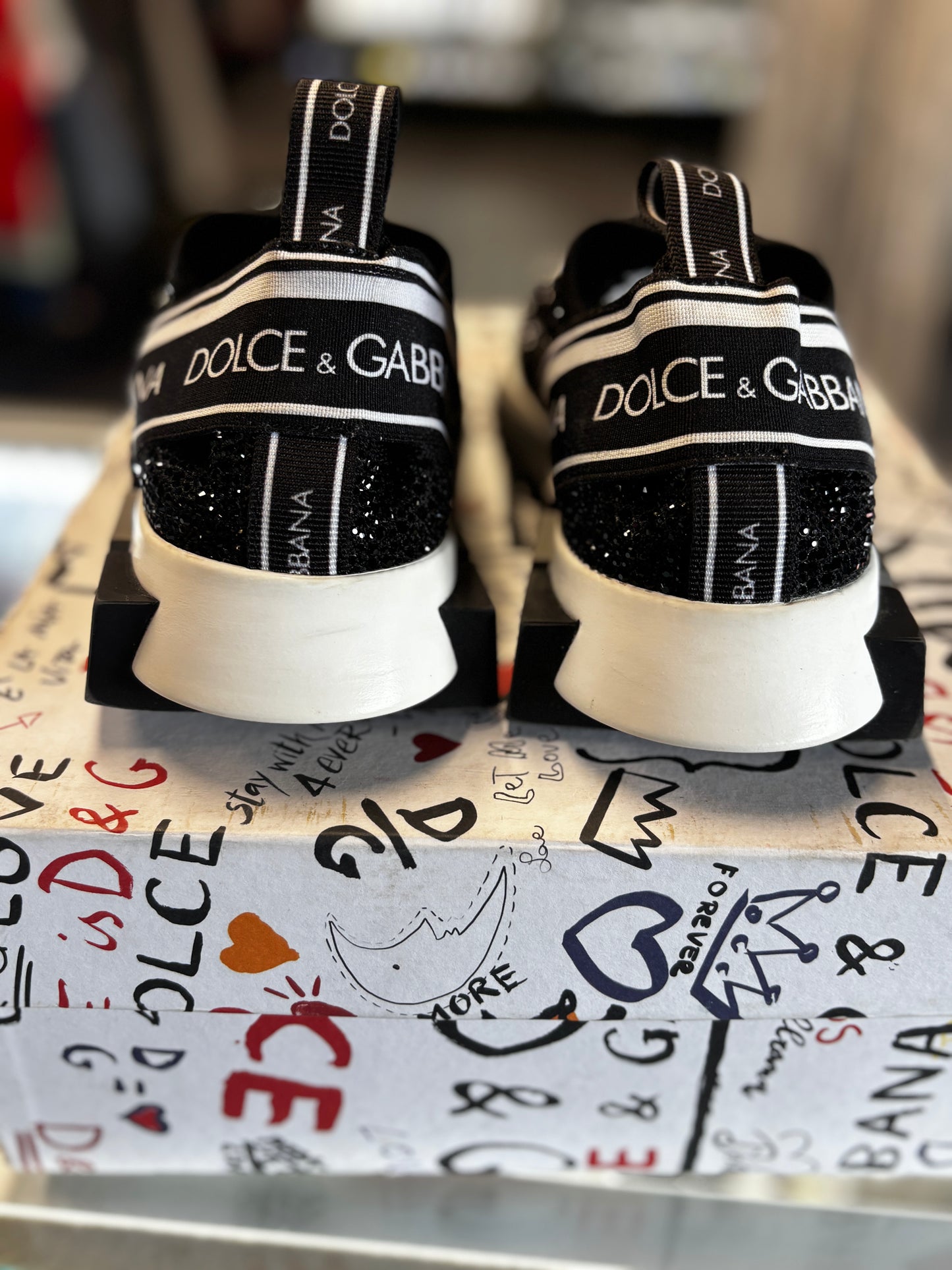 Dolce Gabbana Sorrento Slip-on "Black Crystal"
