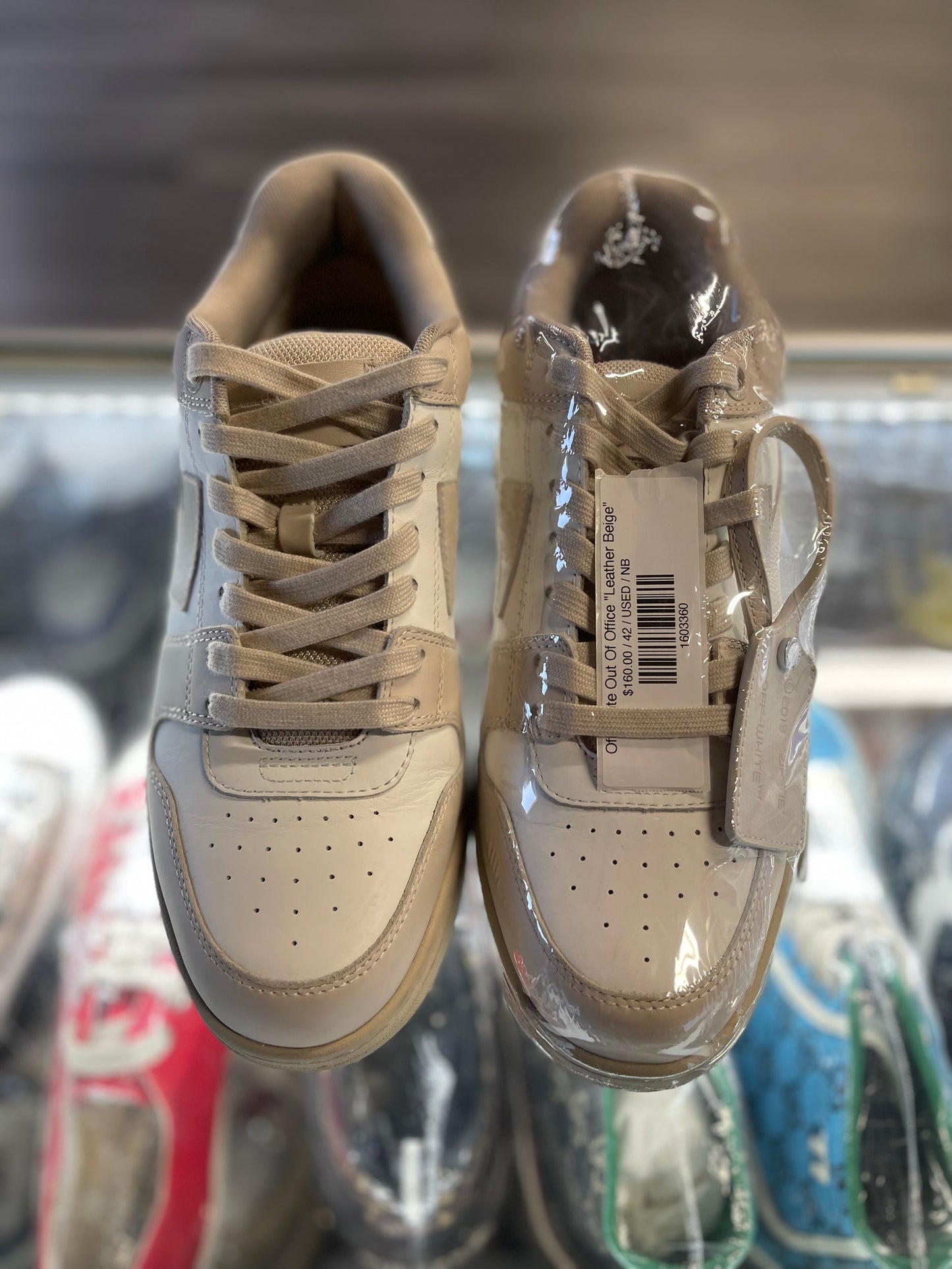 Off White Out Of Office "Leather Beige"