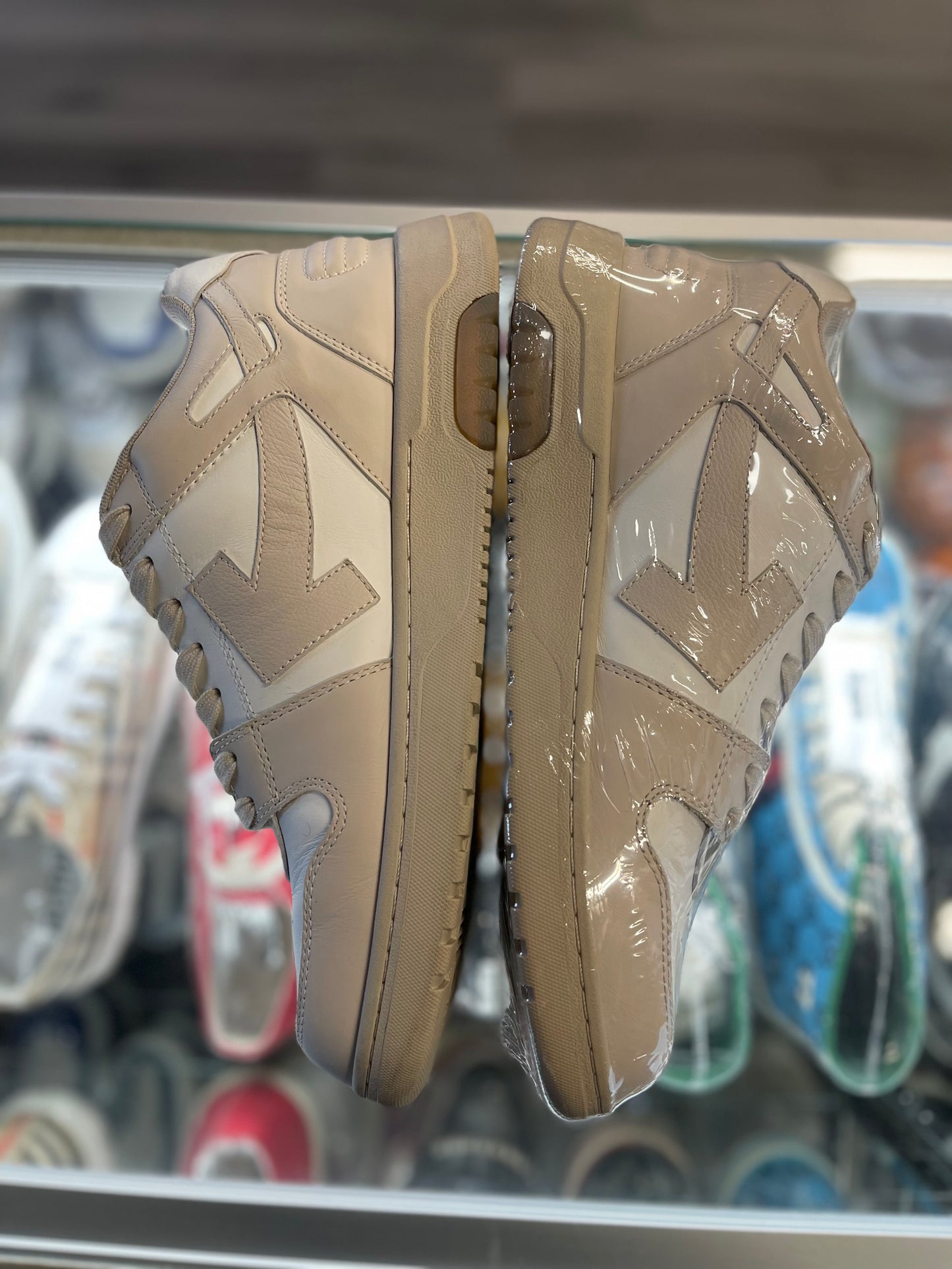 Off White Out Of Office "Leather Beige"