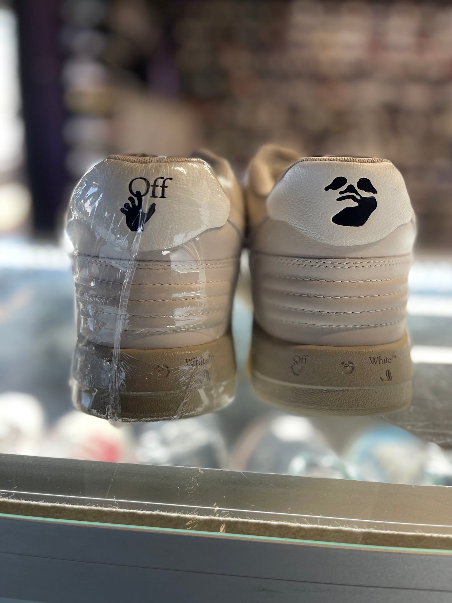 Off White Out Of Office "Leather Beige"