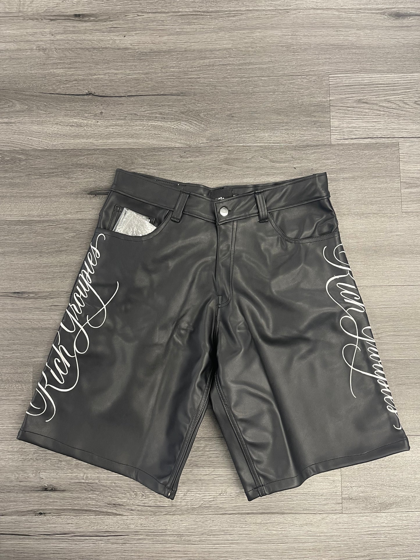 Rich Groupies Leather Jorts