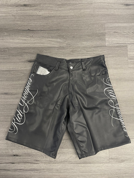Rich Groupies Leather Jorts