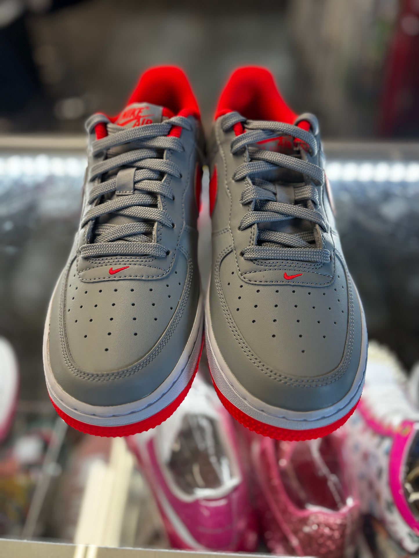 2021 Nike Air Force 1 Low "Light Smoke Bright Crimson" (GS)