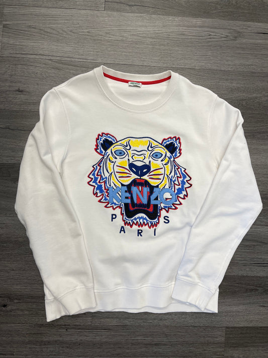 Kenzo Tiger Embroidered Sweater "White"