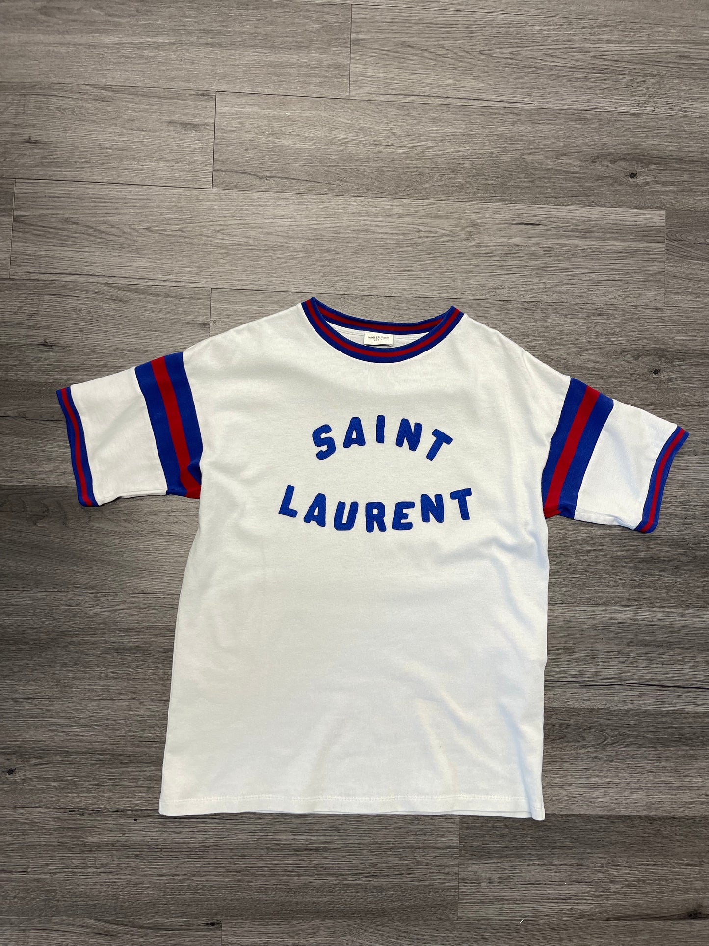Saint Laurent Paris Jersey Tee "White / Red /Blue"