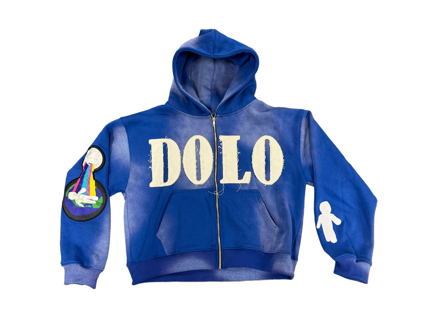 Dolo Zip Hoodie "Blue/White"