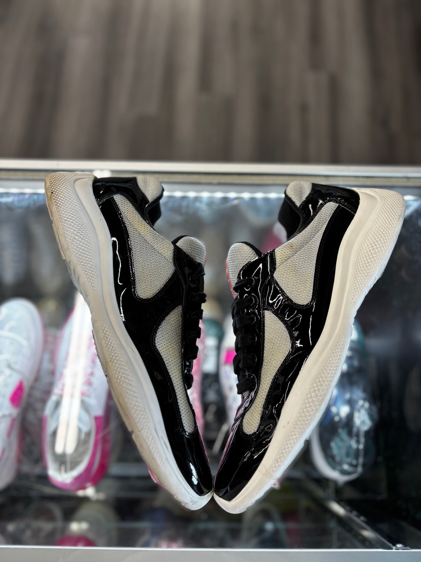 Prada America's Cupe "Black/Grey Patent"