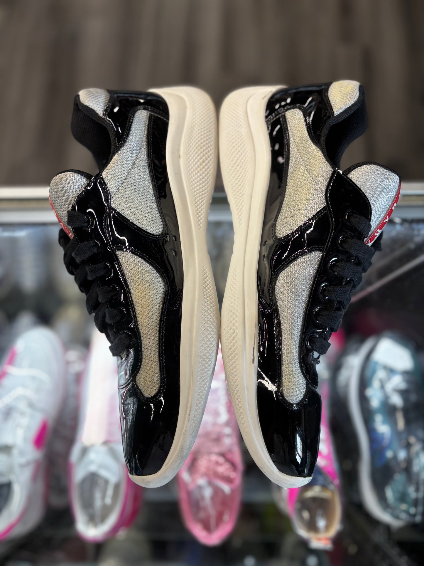 Prada America's Cupe "Black/Grey Patent"