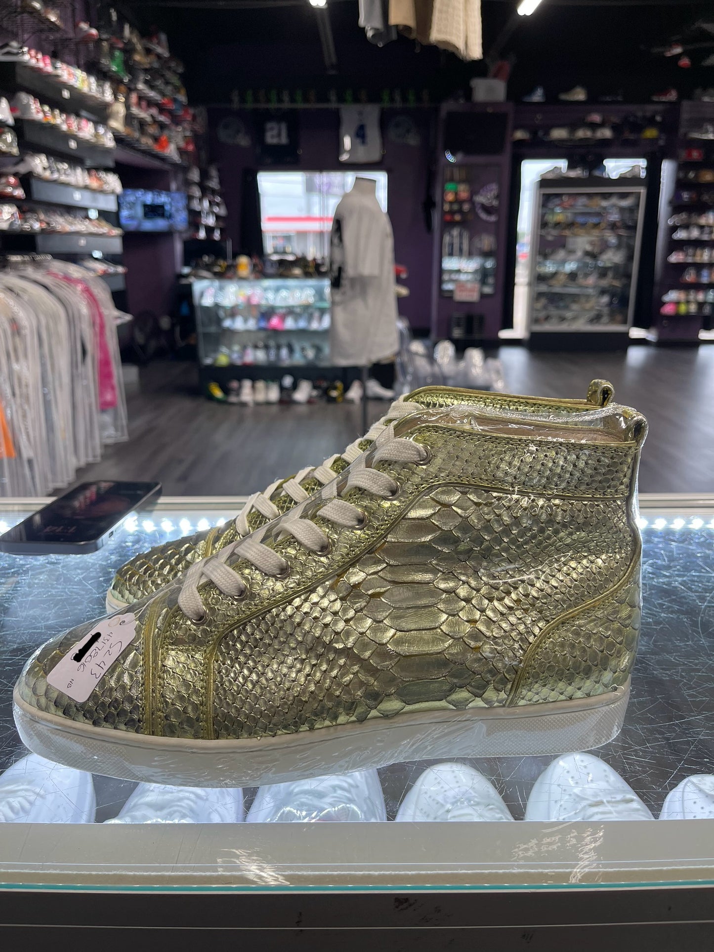 Christian Louboutin Rantus Orlato Python Leather High "Green"