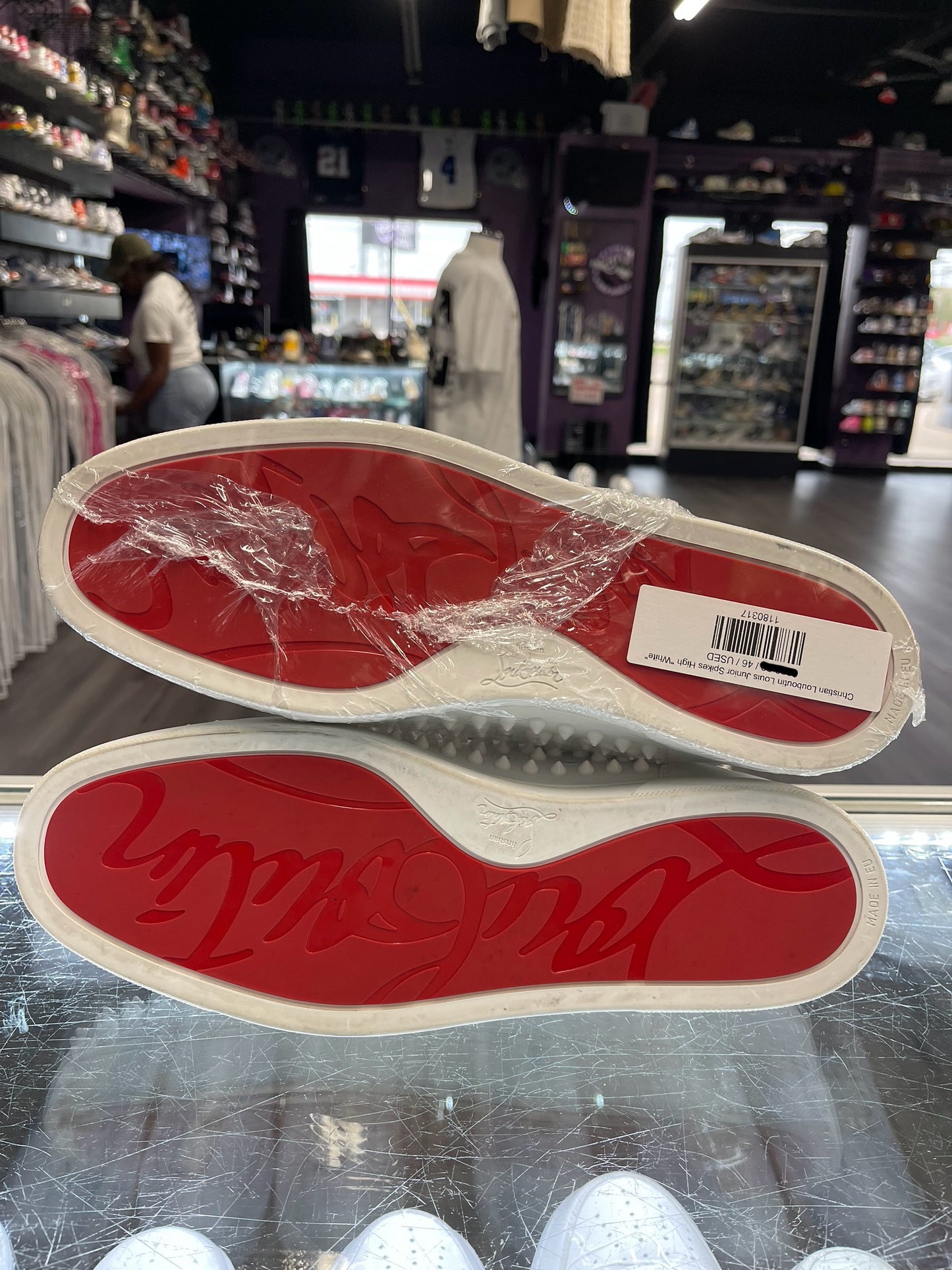Christian Louboutin Louis Junior Spikes High "White"