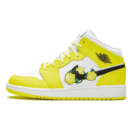 2020 Air Jordan 1 Mid "Dynamic Yellow Floral" (GS)
